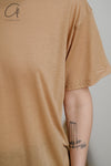 BASERANGE Classic Bamboo Fiber Bamboo Cotton Loose T-shirt Series Collection Round Neck Bottoming Shirt France BAS-TOLO-BL-000-AURAL